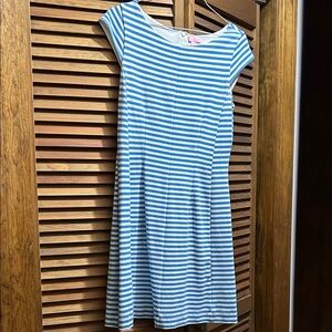 Blue and White Striped Kids Dress
